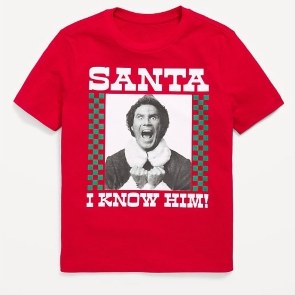 Red Santa Graphic Kids T-Shirt Size (XXL-18) Old Navy- SOLD OUT!!!